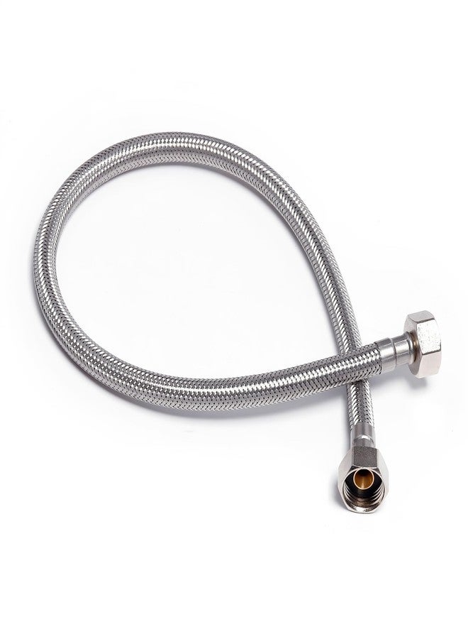 LuvBath Fitting 12 Inch 304 Stainless Steel Connection Pipe | Pack of 1 | Leakproof, Rust-Free Flexible Hose Pipes for Geyser, Basin & Sink, Toilet, Hot Cold Mixer Faucets | Silver | 12 Inch (30 cm) - Image 1